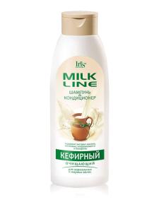 Шампунь-кондиционер для волос MILK line активное очищение  экстракт молочной сыворотки, витамины А, Е, F IRIS