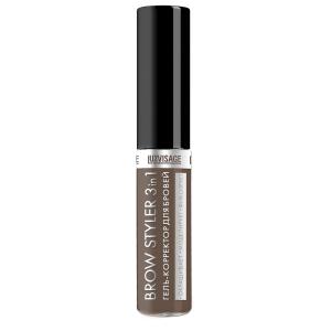 Гель-корректор для бровей Brow styler LUXVISAGE коричневый тон 04 эспрессо эффект «мокрых волосков»