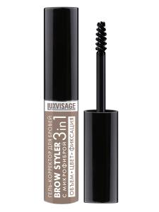Гель-корректор для бровей Brow styler LUXVISAGE коричневый 01 латте эффект «мокрых волосков»