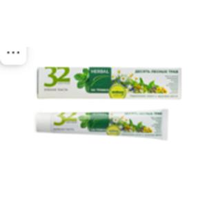 Паста зубная 32 ЖЕМЧУЖИНЫ HERBAL Десять лесных трав 150гр Модум