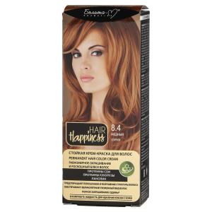 Крем-краска для волос HAIR Happiness тон 8.4 Медный аммиачная  ланолин, протеины сои и  кукурузы Белита-М