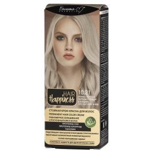 Крем-краска для волос HAIR Happiness тон 10.21 Очень светлый перламутровый блондин аммиачная  ланолин, протеины сои и  кукурузы Белита-М